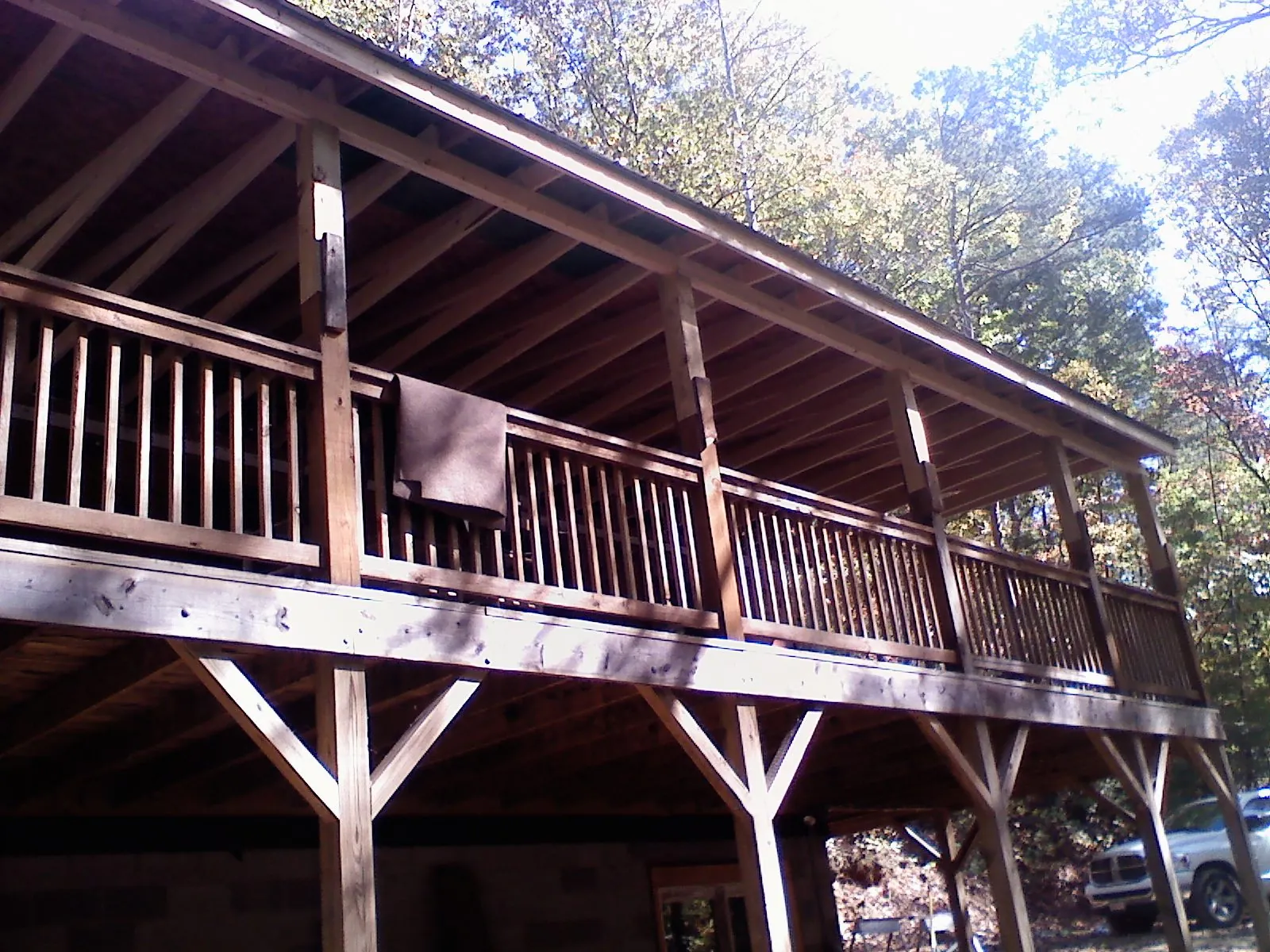 Timber framing under a new elevated porch and deck — Roof Leak Repair in Dayville by Roofing Brothers